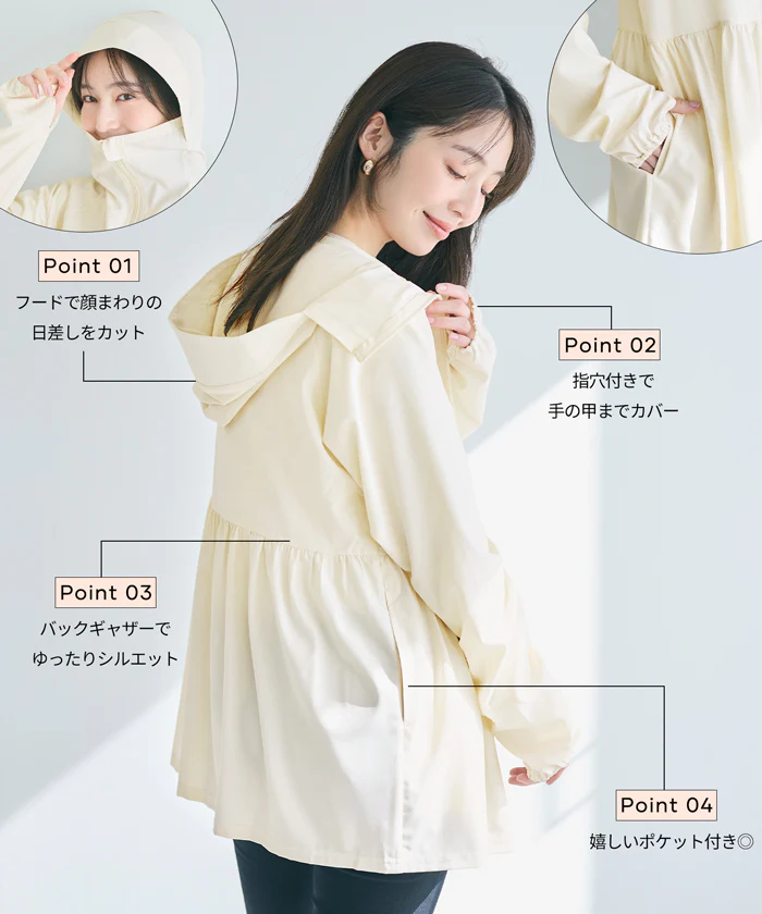 GW限定セール★ UVカットティアードパーカー レディース メール便不可 - Image 4