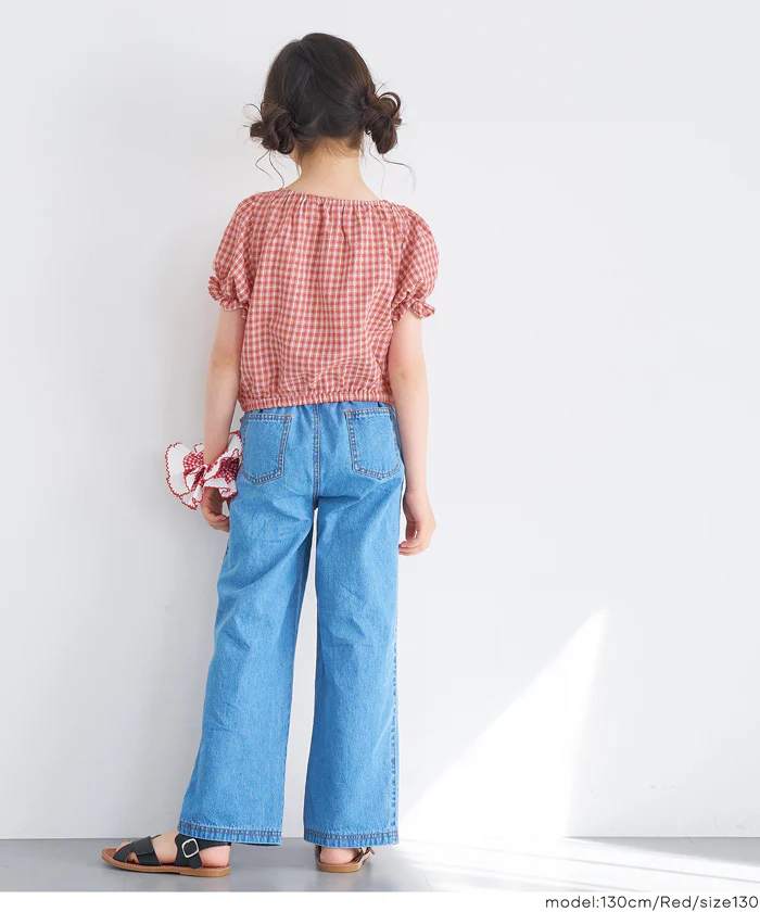 ギャザーチェックブラウス キッズ メール便不可 - Image 11