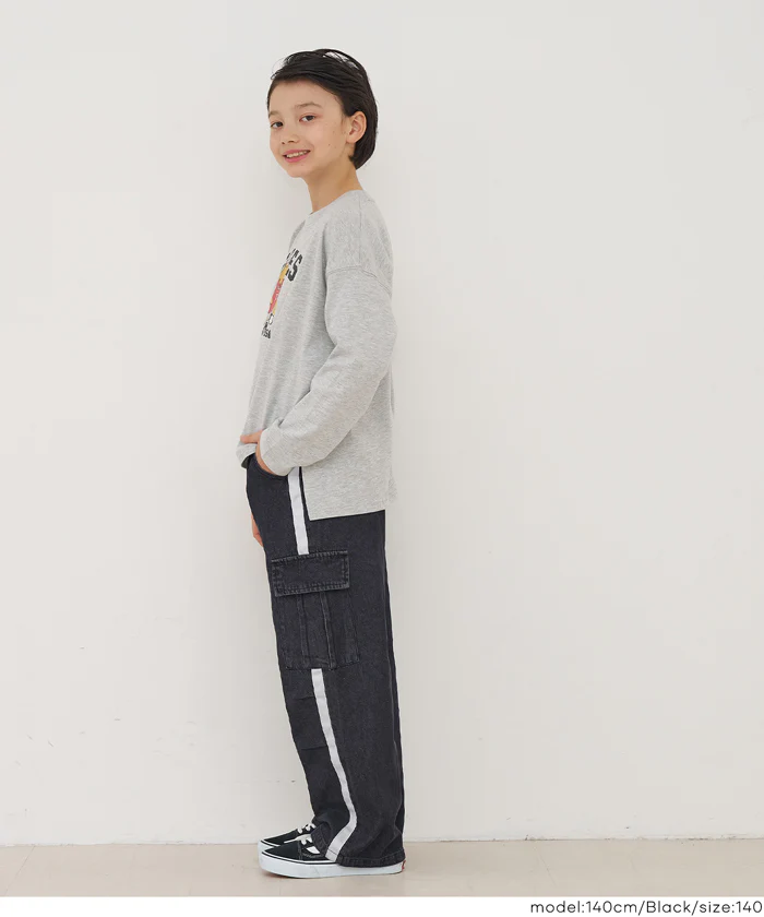 セール★2290円→1690円デニムラインカーゴパンツ キッズ メール便不可 - Image 10