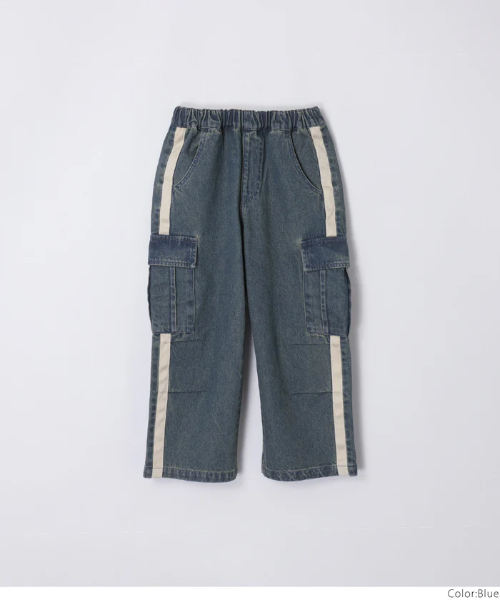 セール★2290円→1690円デニムラインカーゴパンツ キッズ メール便不可 - Image 14
