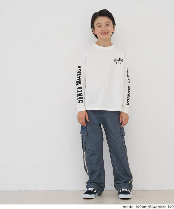 セール★2290円→1690円デニムラインカーゴパンツ キッズ メール便不可 - Image 5
