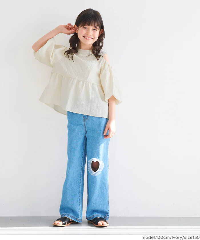 肩あきジャカードブラウス キッズ メール便不可 - Image 11