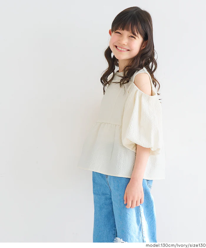 肩あきジャカードブラウス キッズ メール便不可 - Image 12