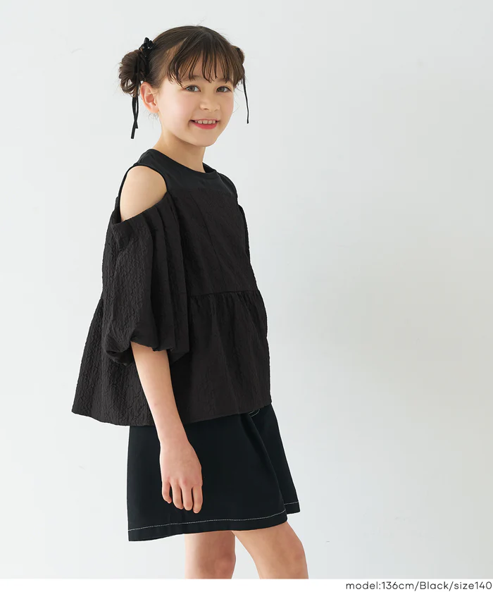 肩あきジャカードブラウス キッズ メール便不可 - Image 6