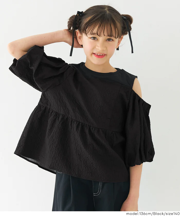 肩あきジャカードブラウス キッズ メール便不可 - Image 7