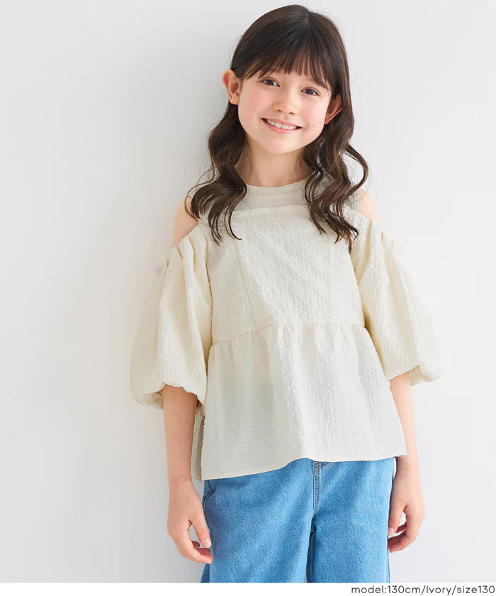 肩あきジャカードブラウス キッズ メール便不可 - Image 8