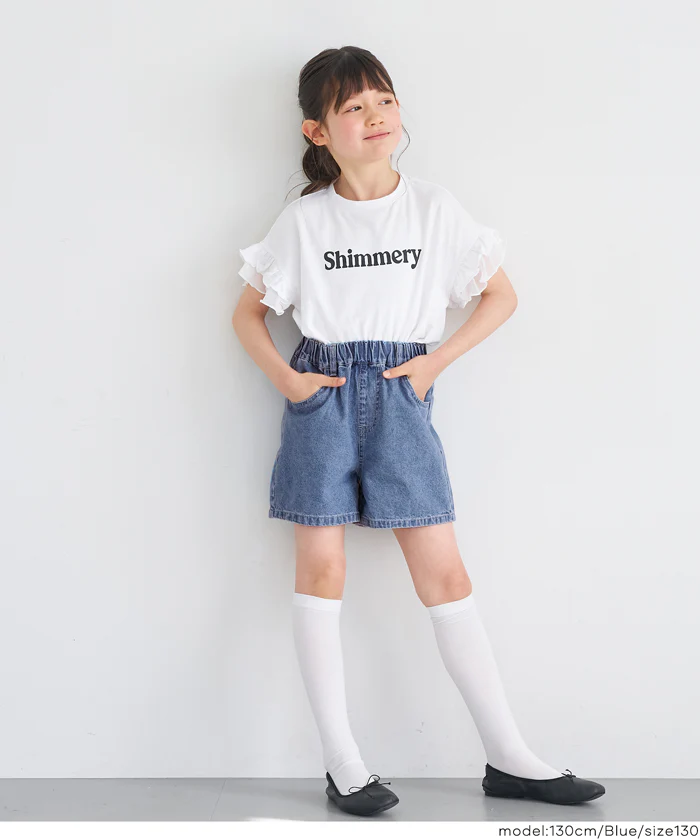 デニムバックリボンショートパンツ キッズ メール便不可 - Image 2
