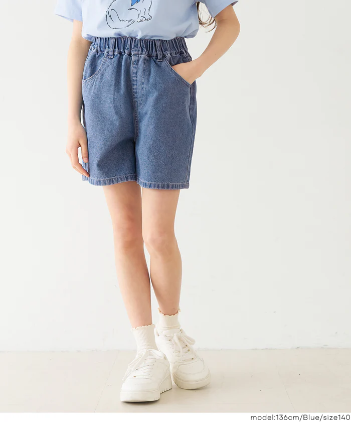デニムバックリボンショートパンツ キッズ メール便不可 - Image 6