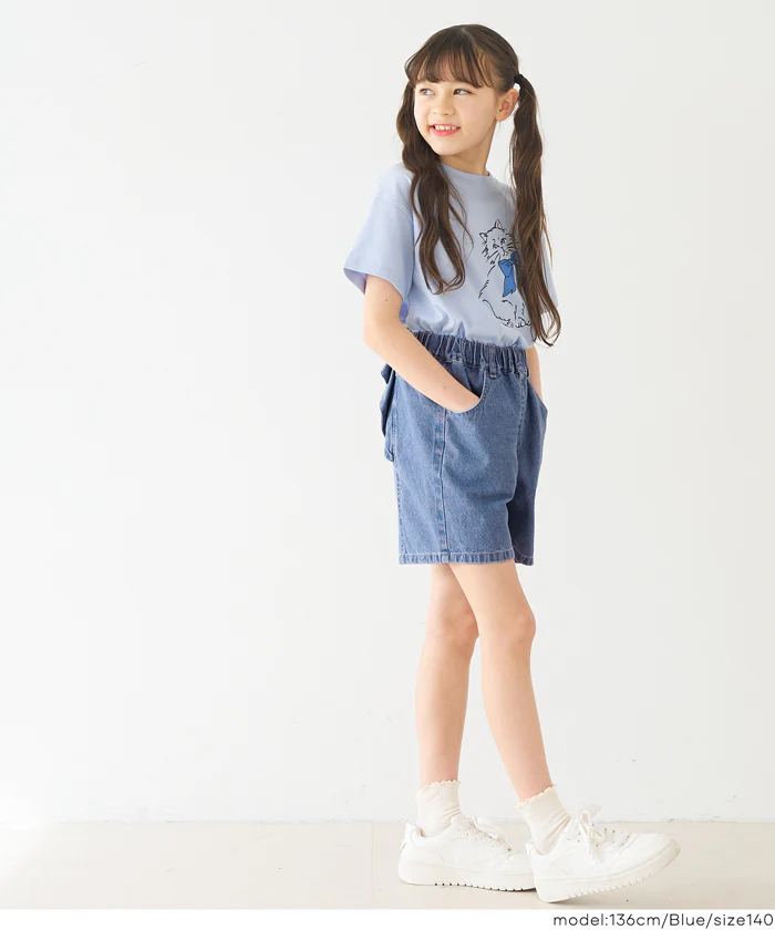 デニムバックリボンショートパンツ キッズ メール便不可 - Image 7