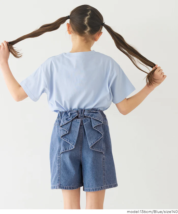 デニムバックリボンショートパンツ キッズ メール便不可 - Image 8