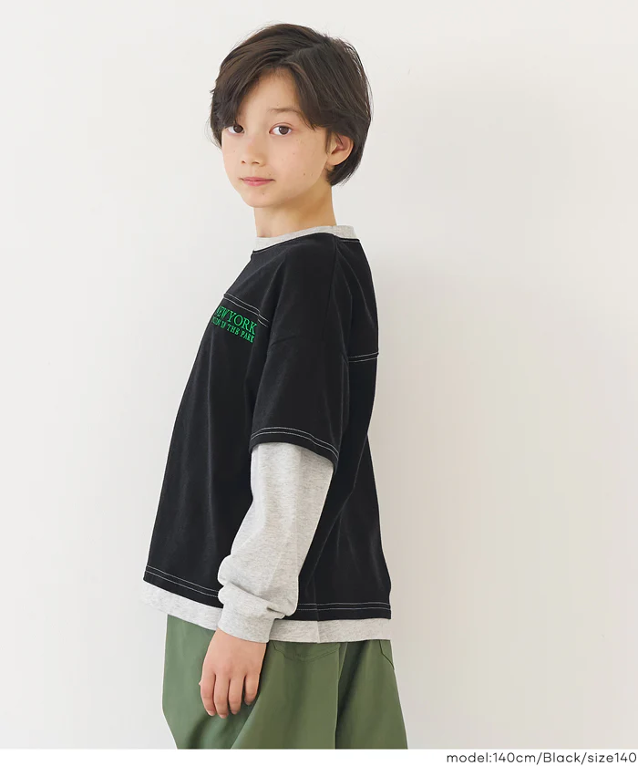 セール★1290円→990円レイヤード刺繍トップス キッズ メール便不可 - Image 3