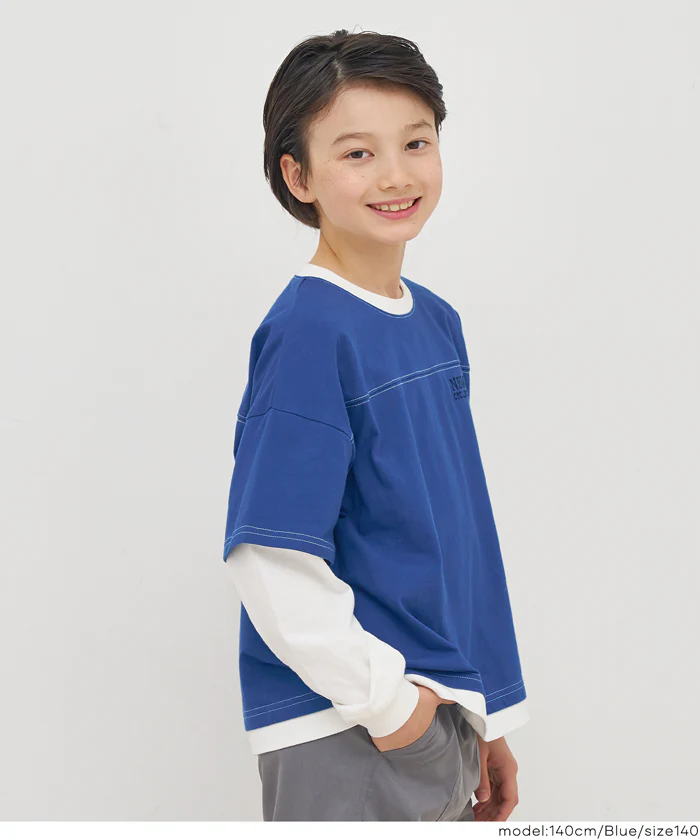 セール★1290円→990円レイヤード刺繍トップス キッズ メール便不可 - Image 8