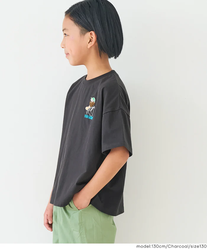 ワンポイント刺繍Tシャツ キッズ メール便不可 - Image 3