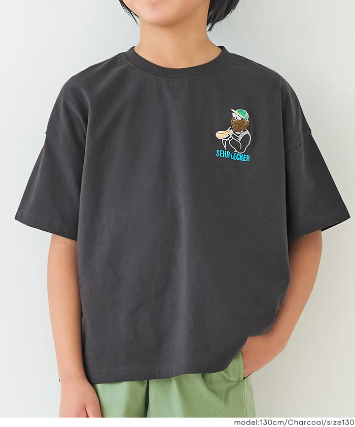 ワンポイント刺繍Tシャツ キッズ メール便不可 - Image 4