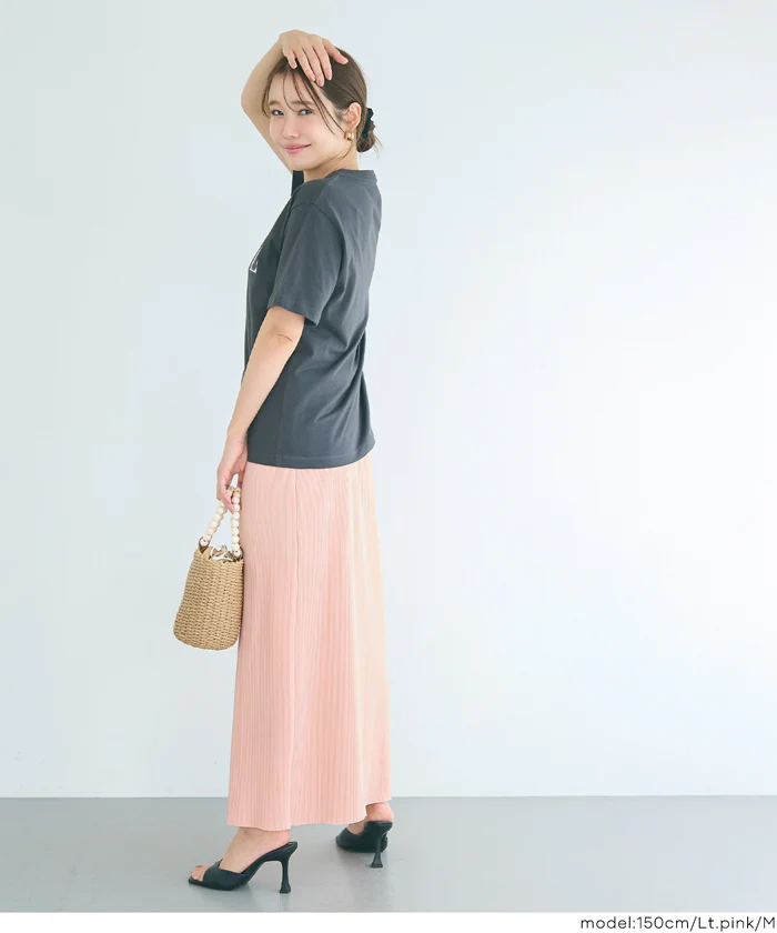 ストレッチプリーツIラインスカート レディース メール便不可 - Image 11