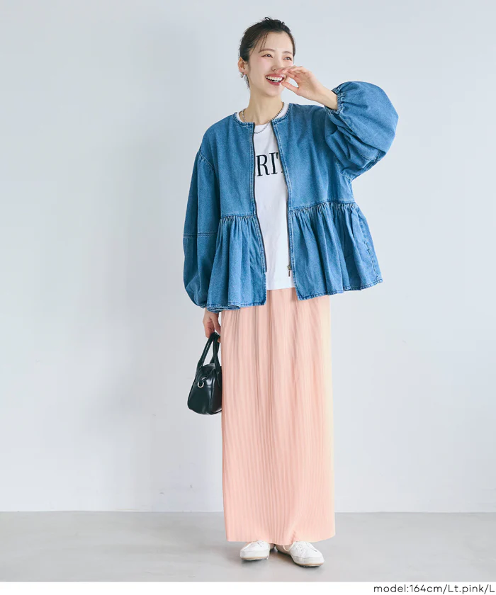 ストレッチプリーツIラインスカート レディース メール便不可 - Image 14
