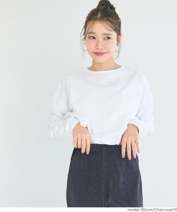 ストレッチプリーツイージーフレアパンツ レディース メール便不可 - Image 6