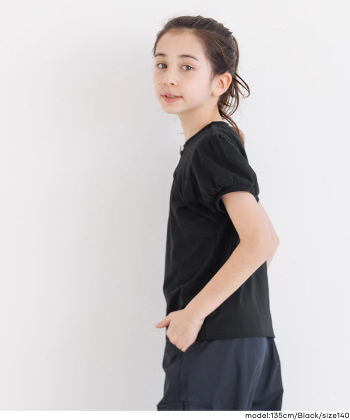 パフスリーブ刺繍Tシャツ キッズ メール便可 - Image 10