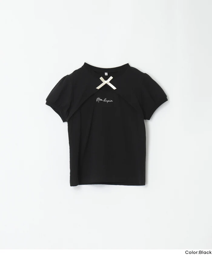パフスリーブ刺繍Tシャツ キッズ メール便可 - Image 16