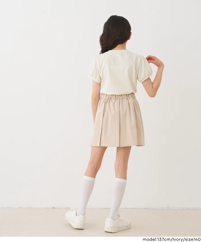 パフスリーブ刺繍Tシャツ キッズ メール便可 - Image 4