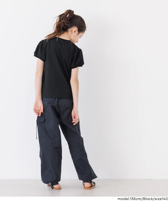 パフスリーブ刺繍Tシャツ キッズ メール便可 - Image 9