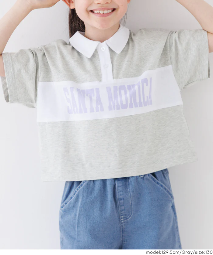 配色ポロカラートップス キッズ メール便不可 - Image 4