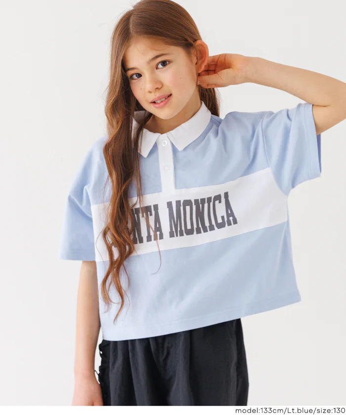 配色ポロカラートップス キッズ メール便不可 - Image 7