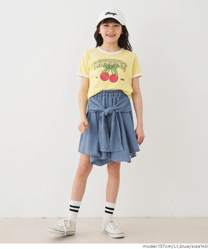 デニム腰巻風スカート キッズ メール便不可 - Image 2