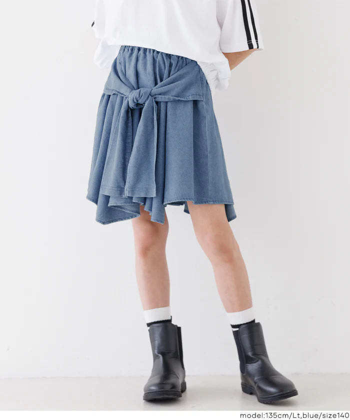 デニム腰巻風スカート キッズ メール便不可 - Image 5