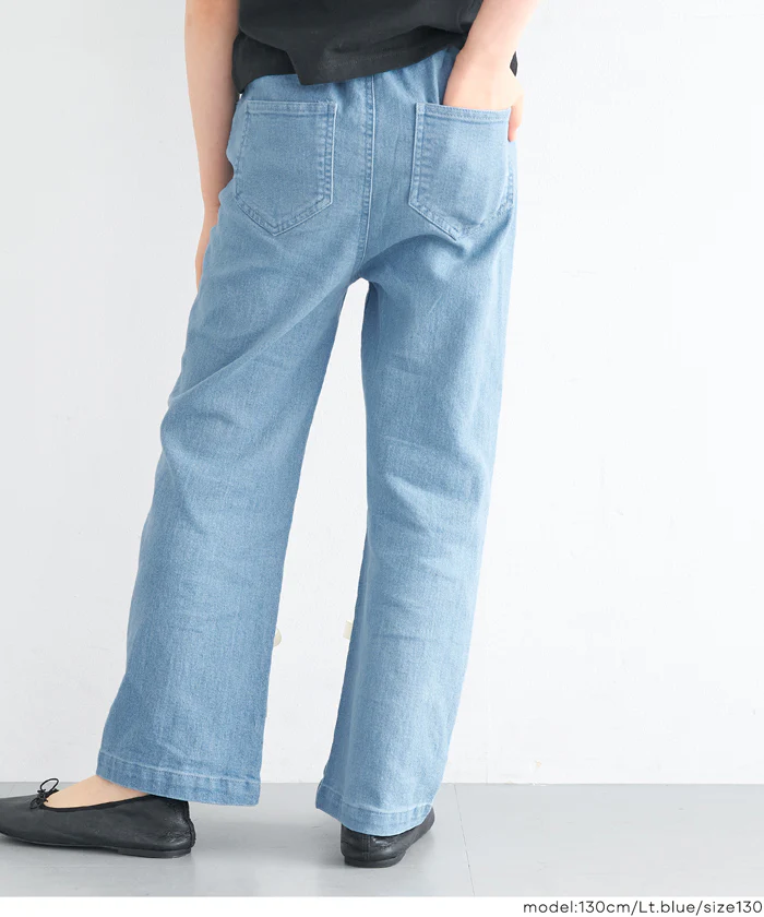 デニムレースアップリボンパンツ キッズ メール便不可 - Image 11