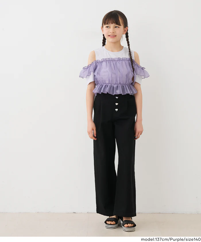 ドッキングリブ肩あきトップス キッズ メール便不可 - Image 10