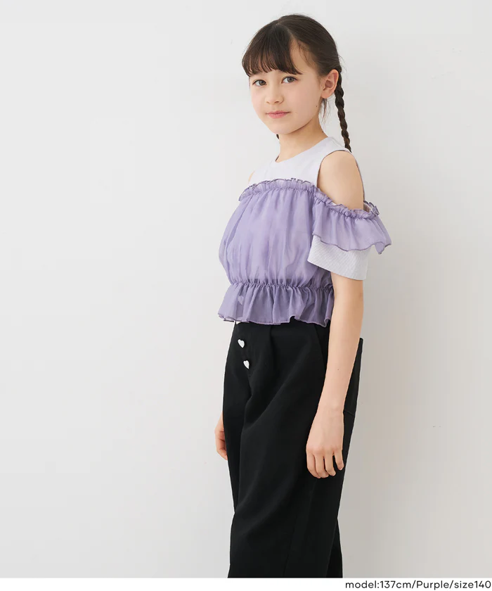 ドッキングリブ肩あきトップス キッズ メール便不可 - Image 12