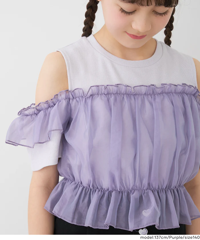 ドッキングリブ肩あきトップス キッズ メール便不可 - Image 13