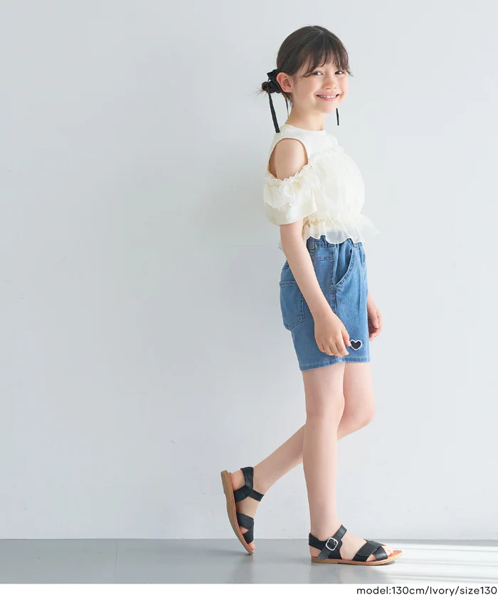 ドッキングリブ肩あきトップス キッズ メール便不可 - Image 4