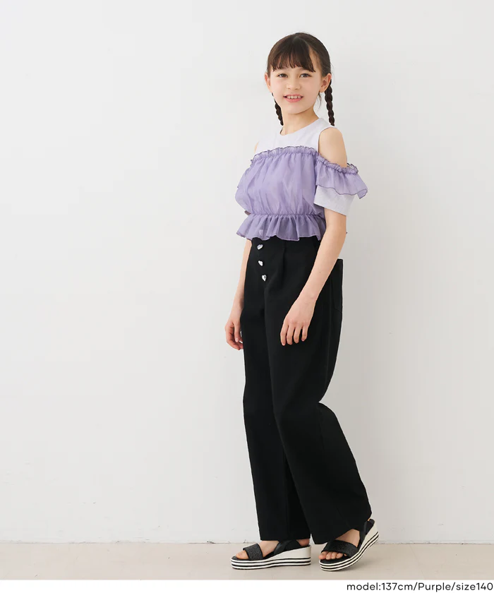 ドッキングリブ肩あきトップス キッズ メール便不可 - Image 8