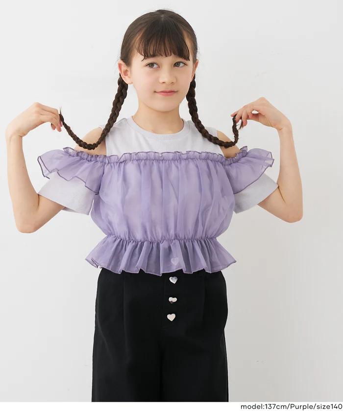 ドッキングリブ肩あきトップス キッズ メール便不可 - Image 9