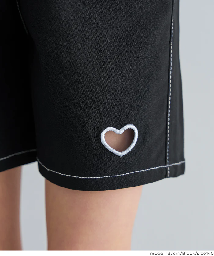 ハート刺繍ショートパンツ キッズ メール便不可 - Image 11