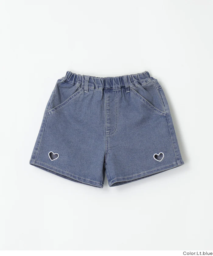 ハート刺繍ショートパンツ キッズ メール便不可 - Image 13