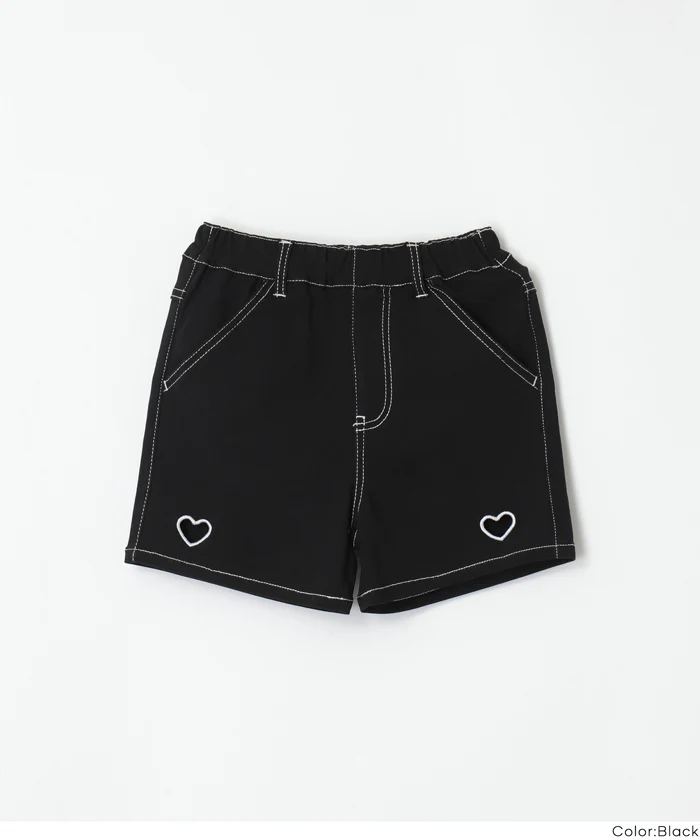 ハート刺繍ショートパンツ キッズ メール便不可 - Image 14