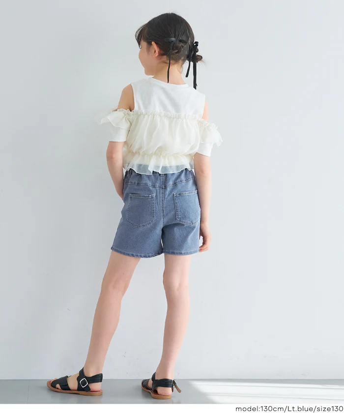 ハート刺繍ショートパンツ キッズ メール便不可 - Image 4