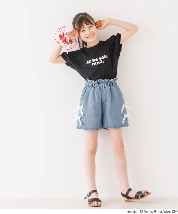 デニムリボンショートパンツ キッズ メール便不可 - Image 10