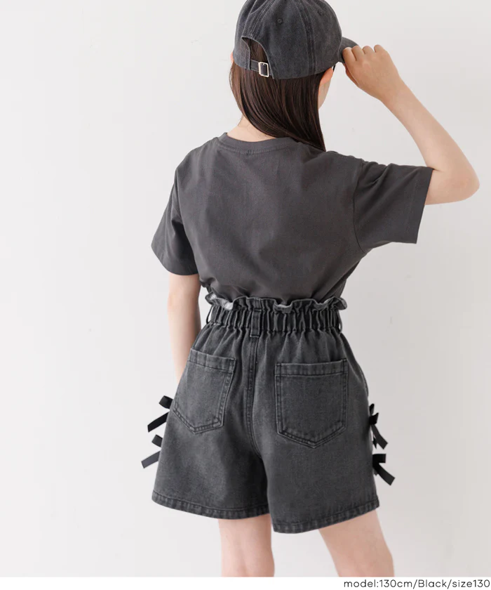 デニムリボンショートパンツ キッズ メール便不可 - Image 4