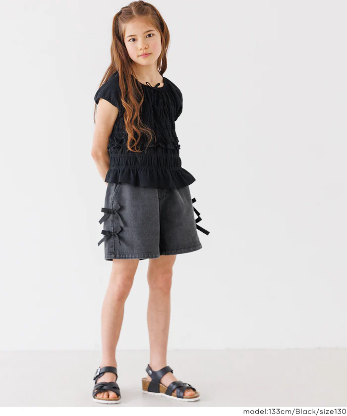 デニムリボンショートパンツ キッズ メール便不可 - Image 6