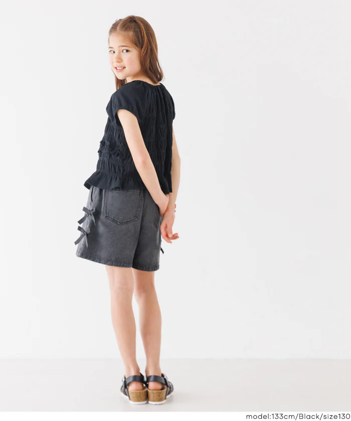 デニムリボンショートパンツ キッズ メール便不可 - Image 7