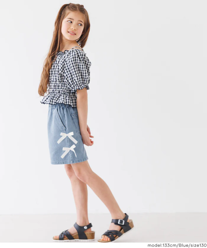 デニムリボンショートパンツ キッズ メール便不可 - Image 9