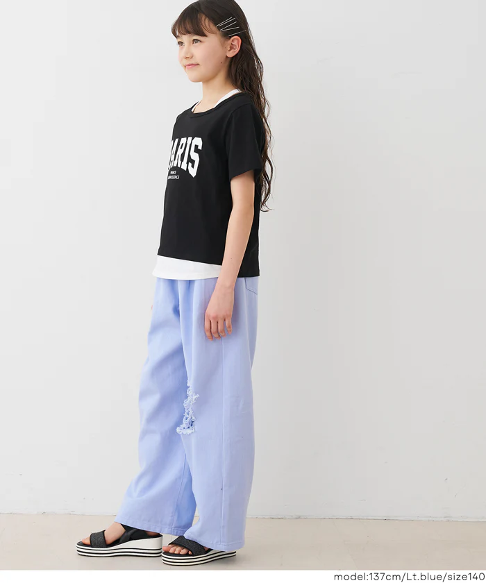 サイドカットダメージパンツ キッズ メール便不可 - Image 6