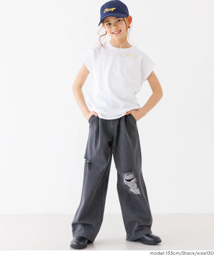 サイドカットダメージパンツ キッズ メール便不可 - Image 8