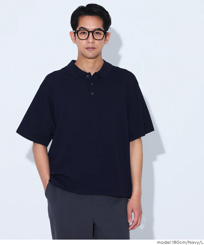 半袖ニットポロ メンズ メール便不可 - Image 3