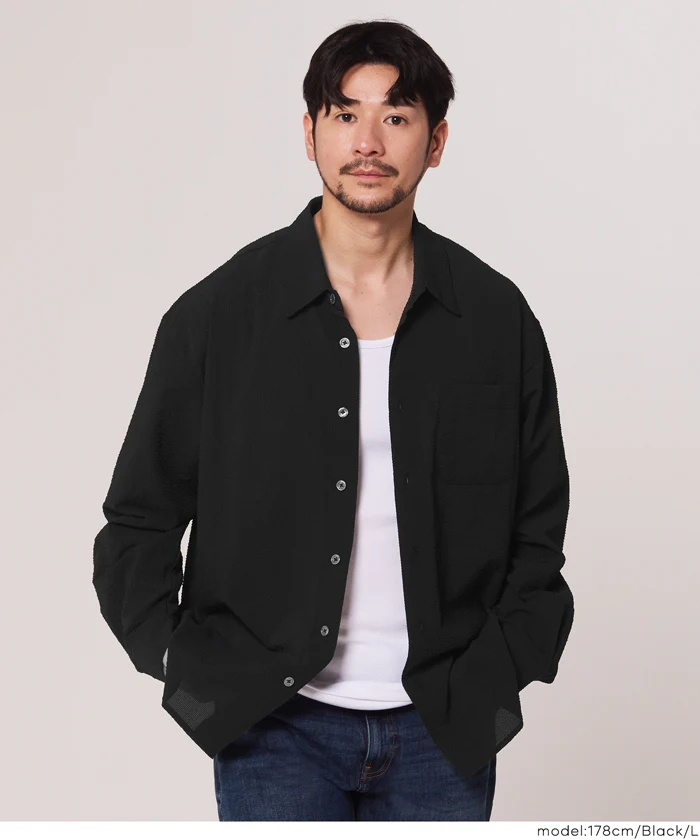 変形メッシュ長袖シャツ メンズ メール便不可 - Image 11