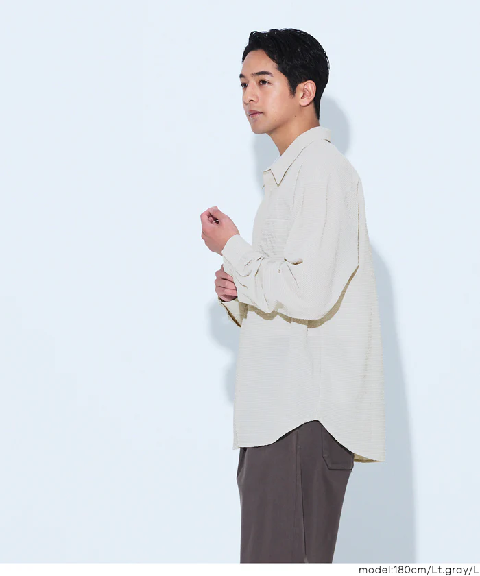 変形メッシュ長袖シャツ メンズ メール便不可 - Image 3